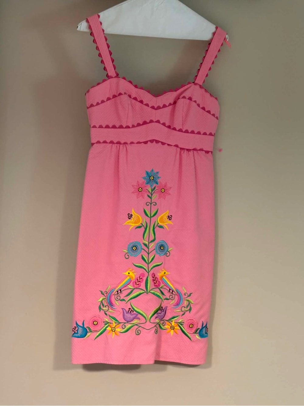 Nanette Lepore Pink Embroidered Floral Dress